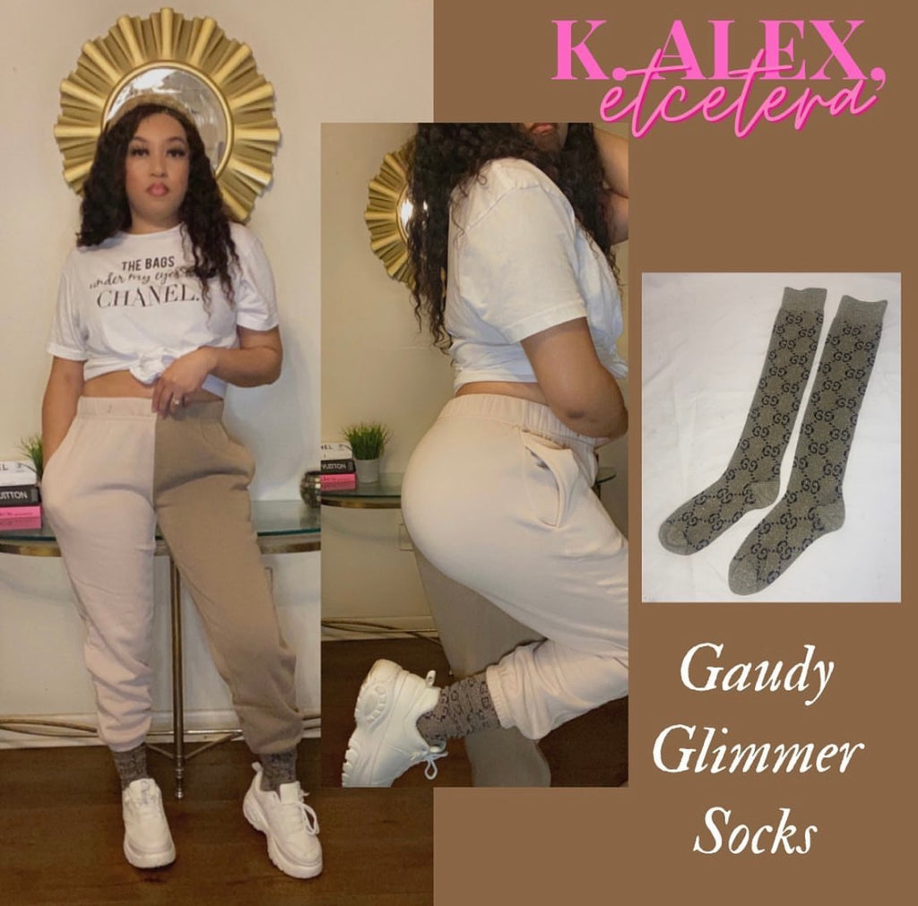 Gaudy Glimmer Socks - brown