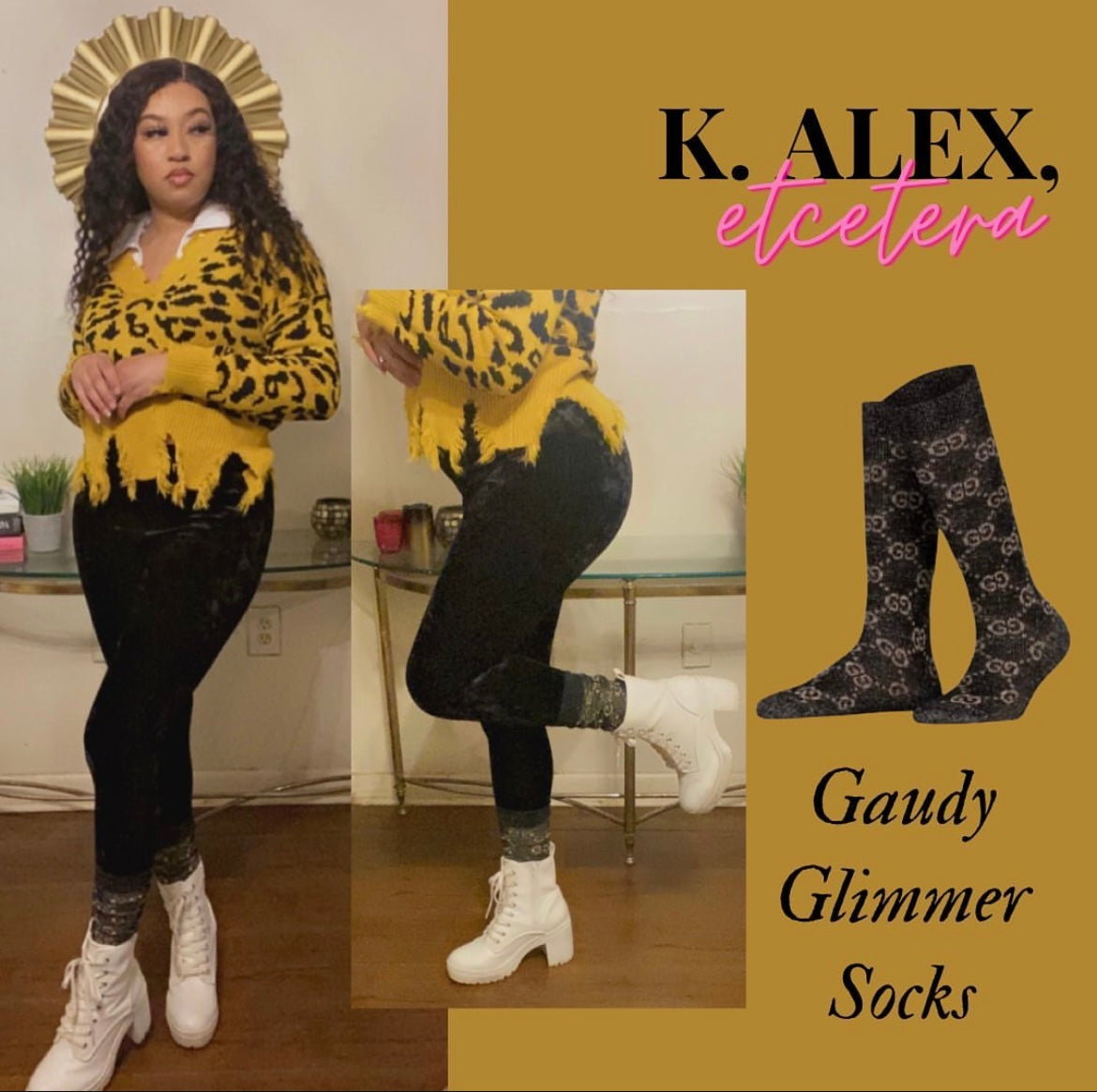 Gaudy Glimmer Socks - black